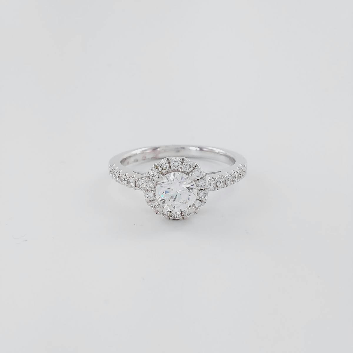 ANILLO BRILLANTE 0.40 CT Y BRILLANTES 0.26 CT GVS